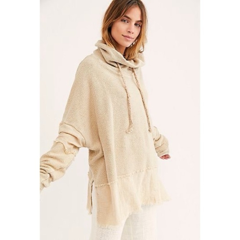 Free People Zoe Pullover Oversized Slouchy Gauze Cowl Neck Size Large